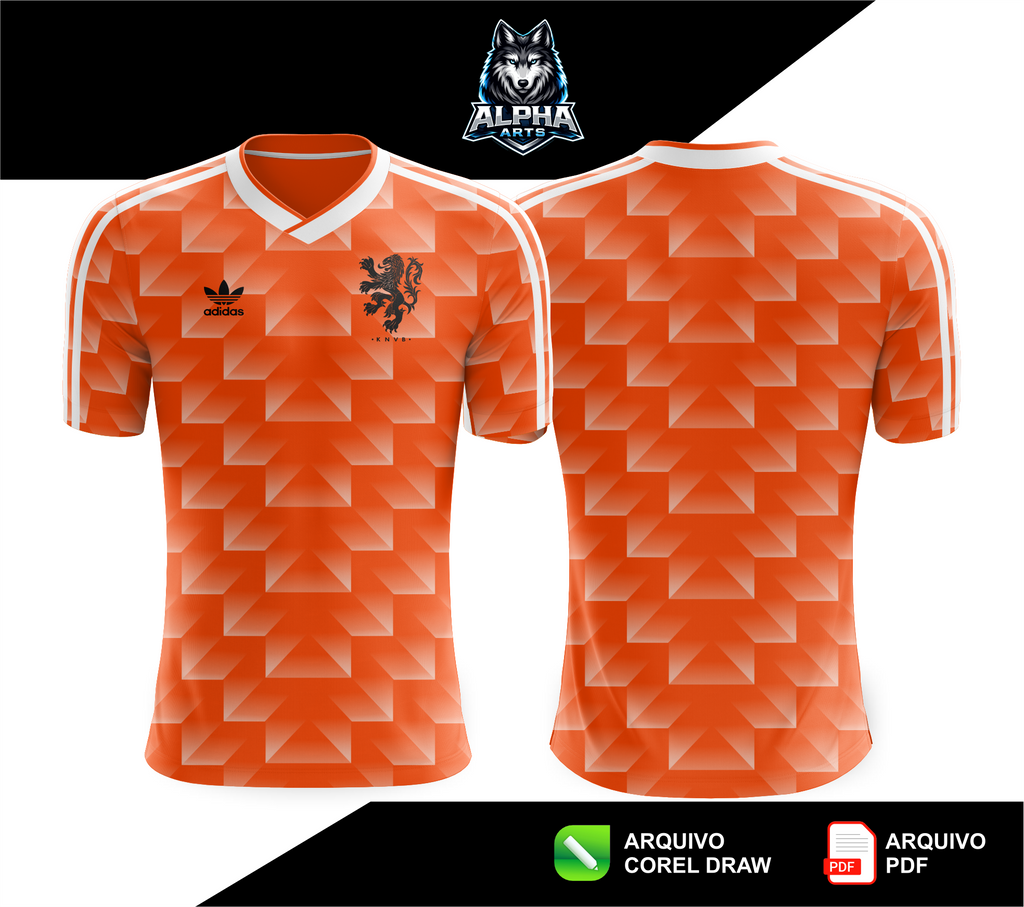 Arts da Camisa RETRÔ HOLANDA  1988-1990 MOD 05