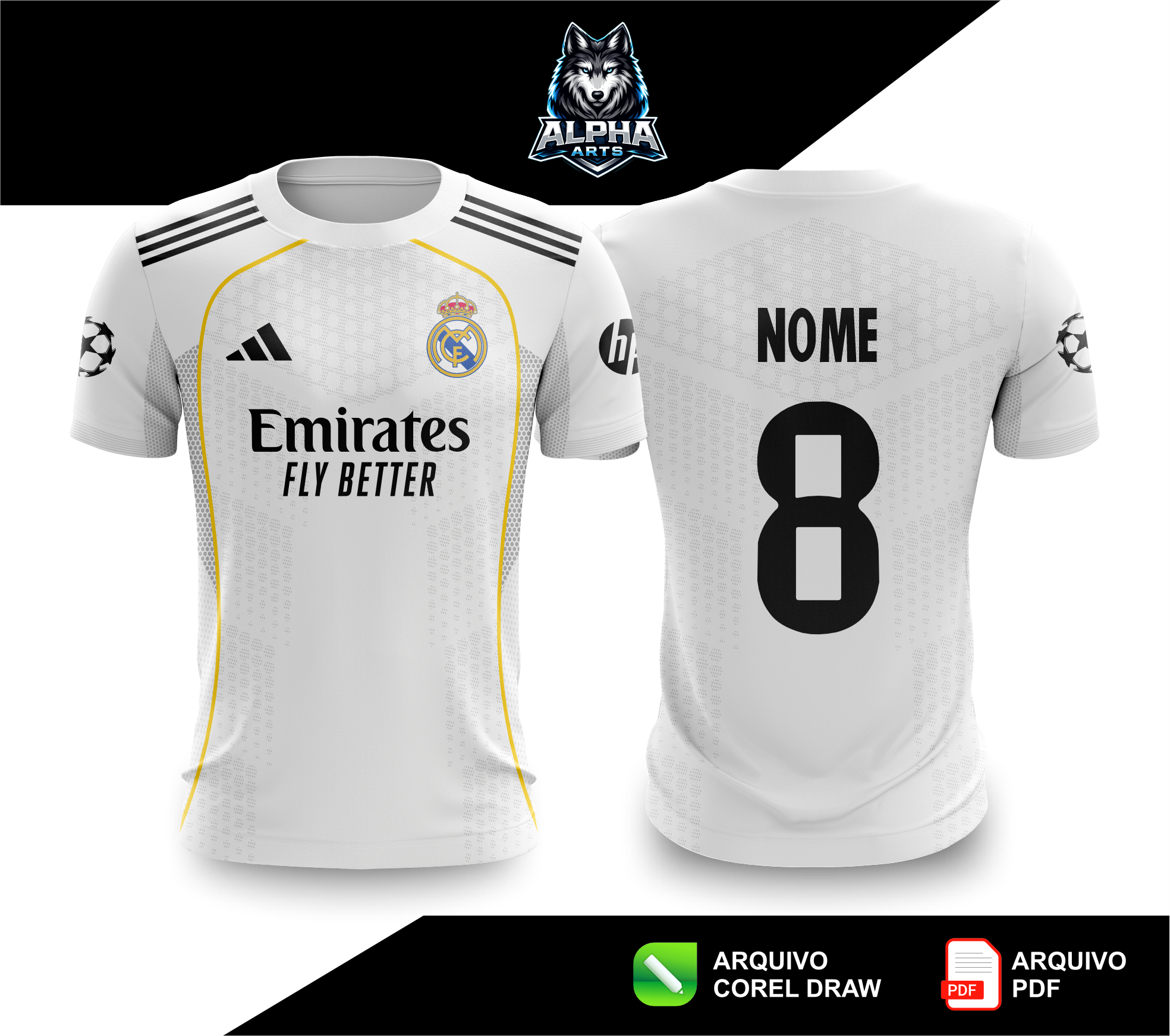 Arts da Camisa do Real Madrid 25/26 MOD 01