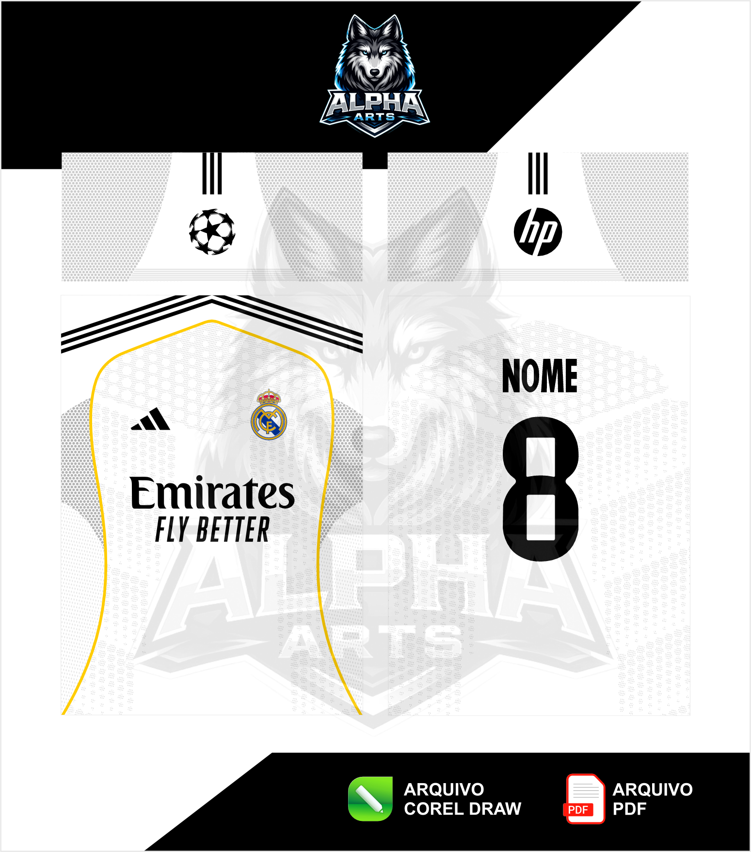 Arts da Camisa do Real Madrid 25/26 MOD 01