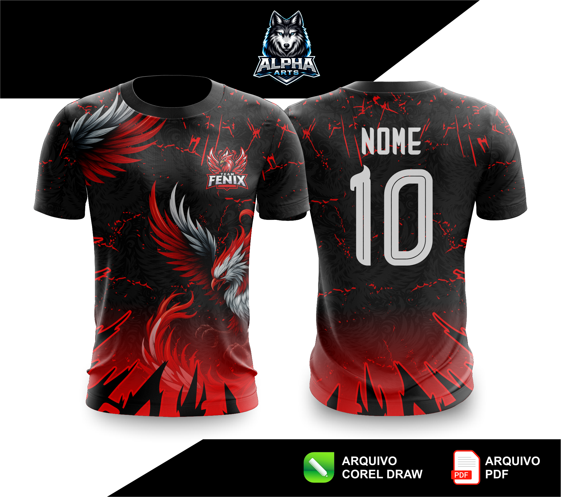 Camisa Interclasse preta Fênix MOD 01