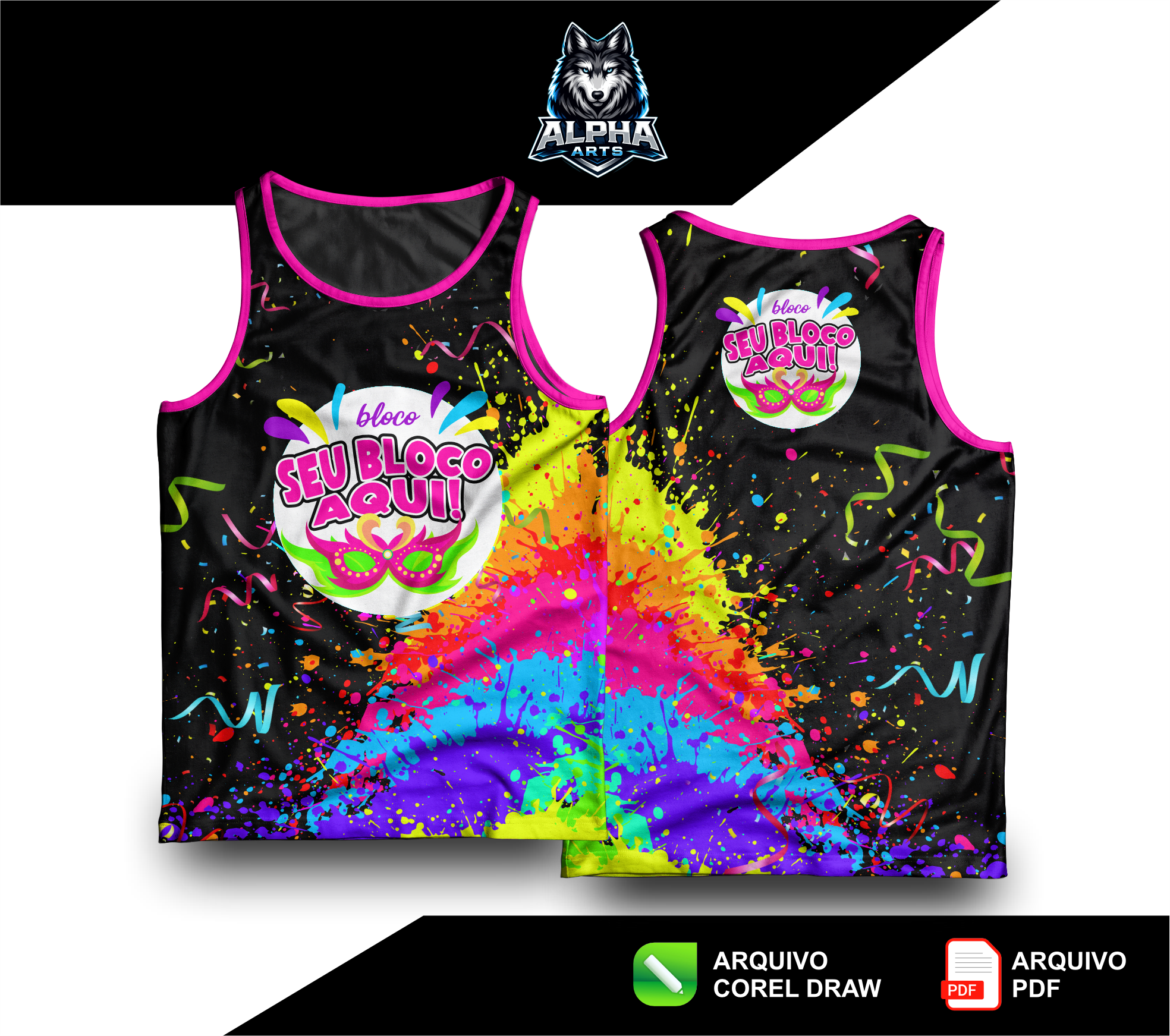 Art de Abada de carnaval 2026 fundo de tintas  MOD-02