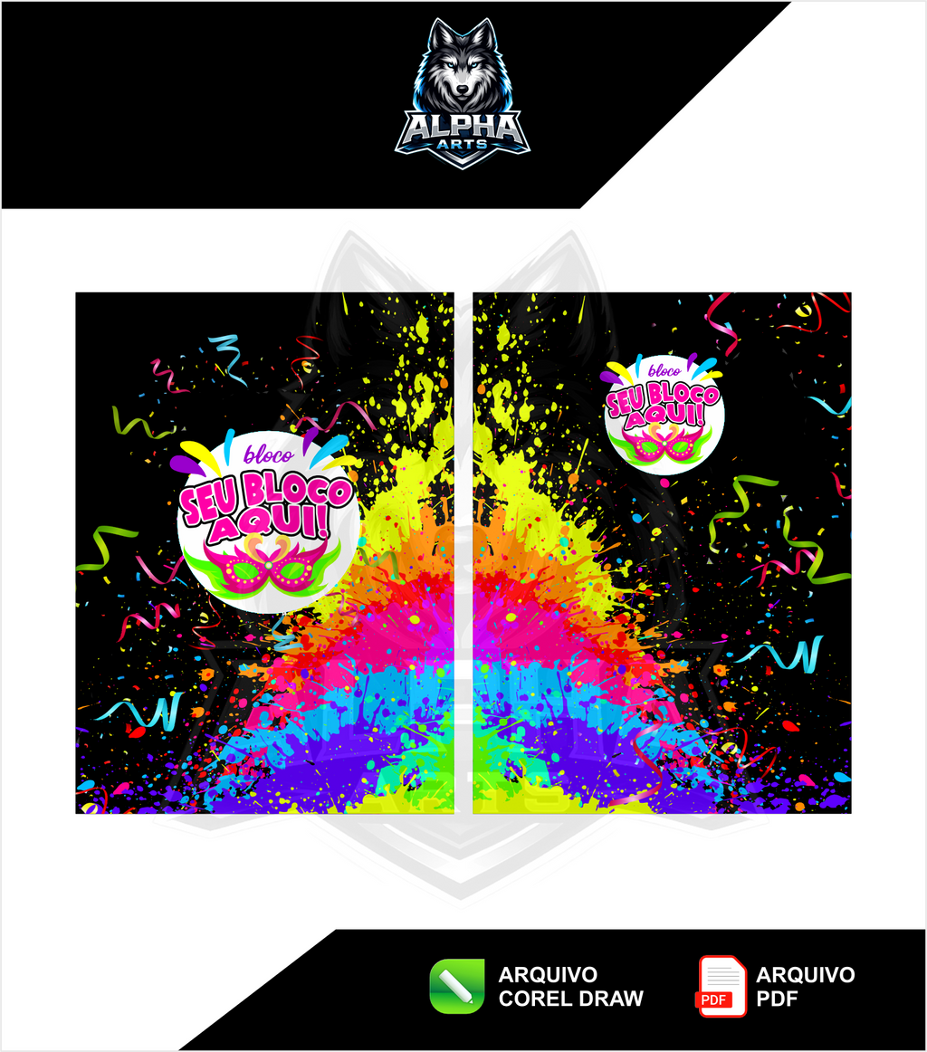 Art de Abada de carnaval 2026 fundo de tintas  MOD-02