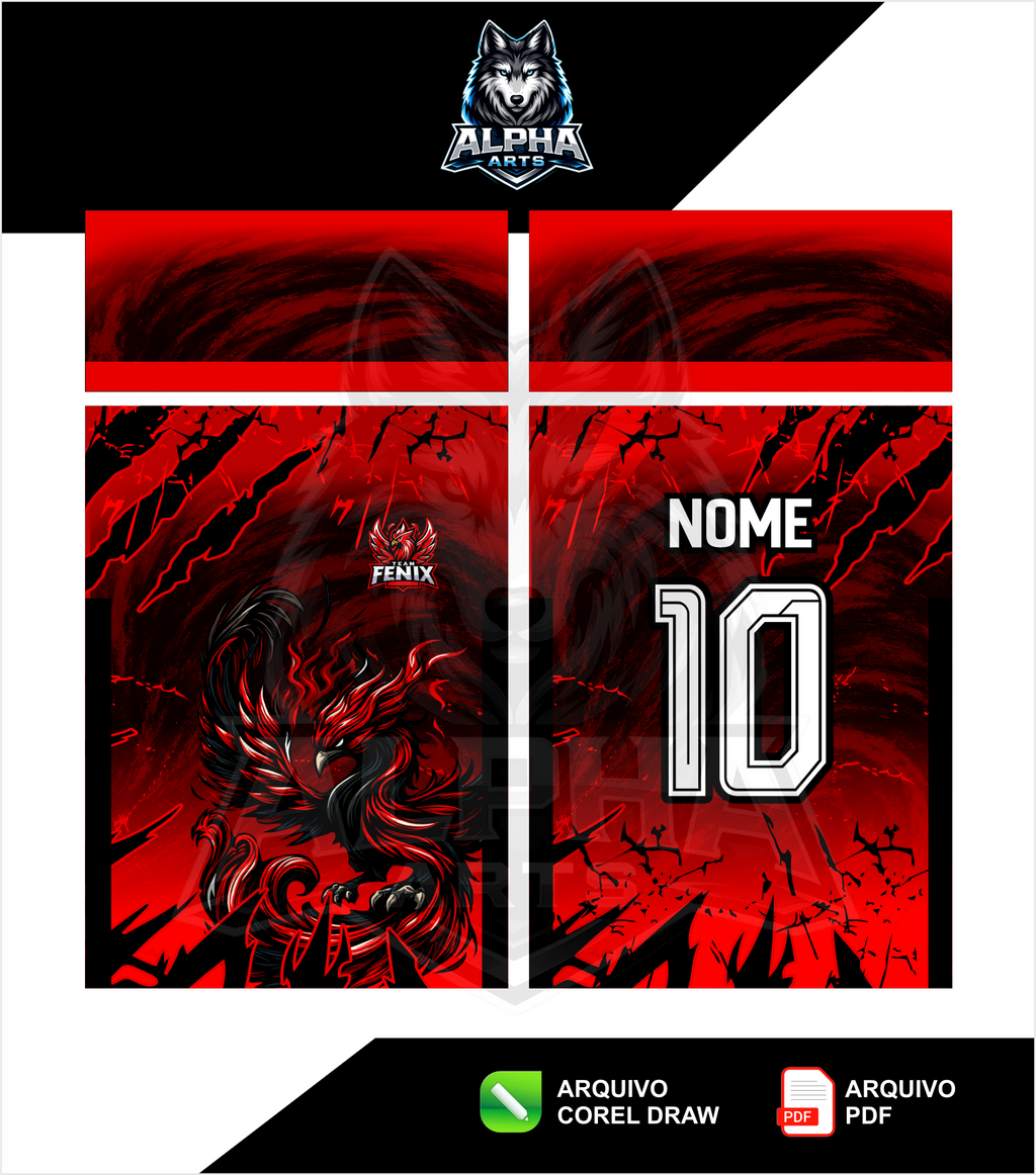 Camisa Interclasse vermelha Fênix MOD 02