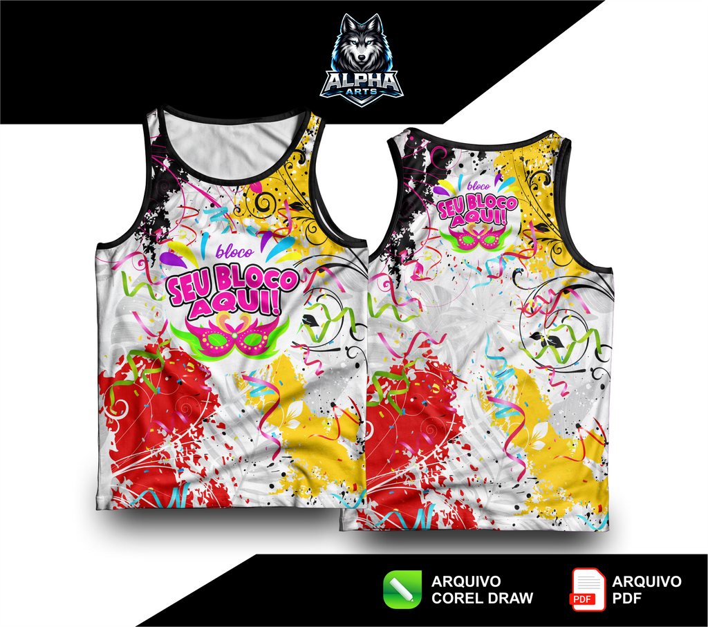 Art de Abada de carnaval 2026 cor branca  MOD-04
