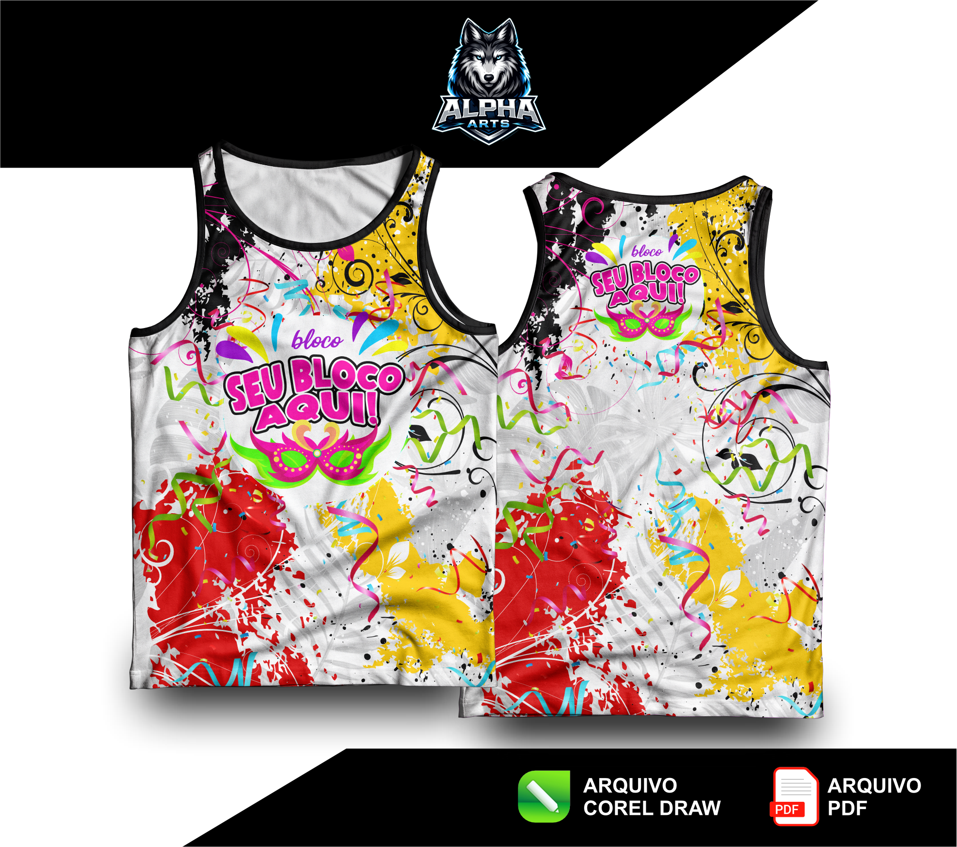 Art de Abada de carnaval 2026 cor branca  MOD-04