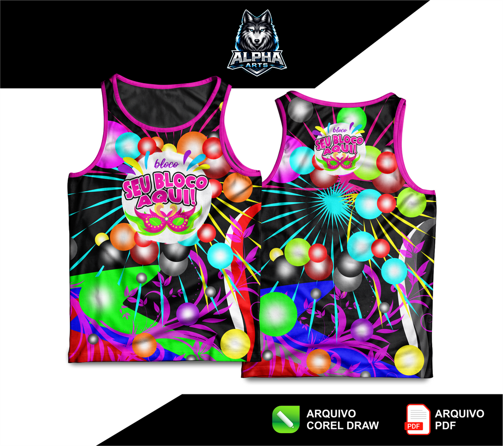 Art de Abada de carnaval 2026 colorido MOD-010