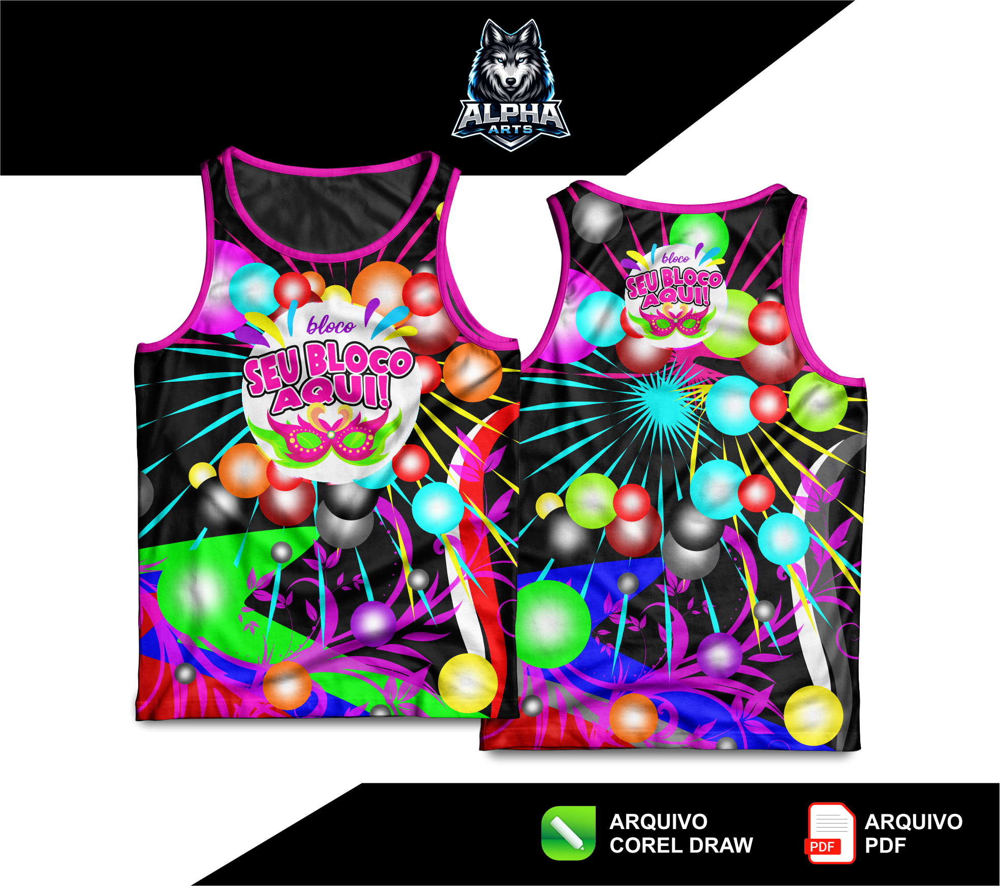 Art de Abada de carnaval 2026 colorido MOD-010