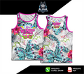 Art de Abada de carnaval 2026 floral branco e azul MOD-011