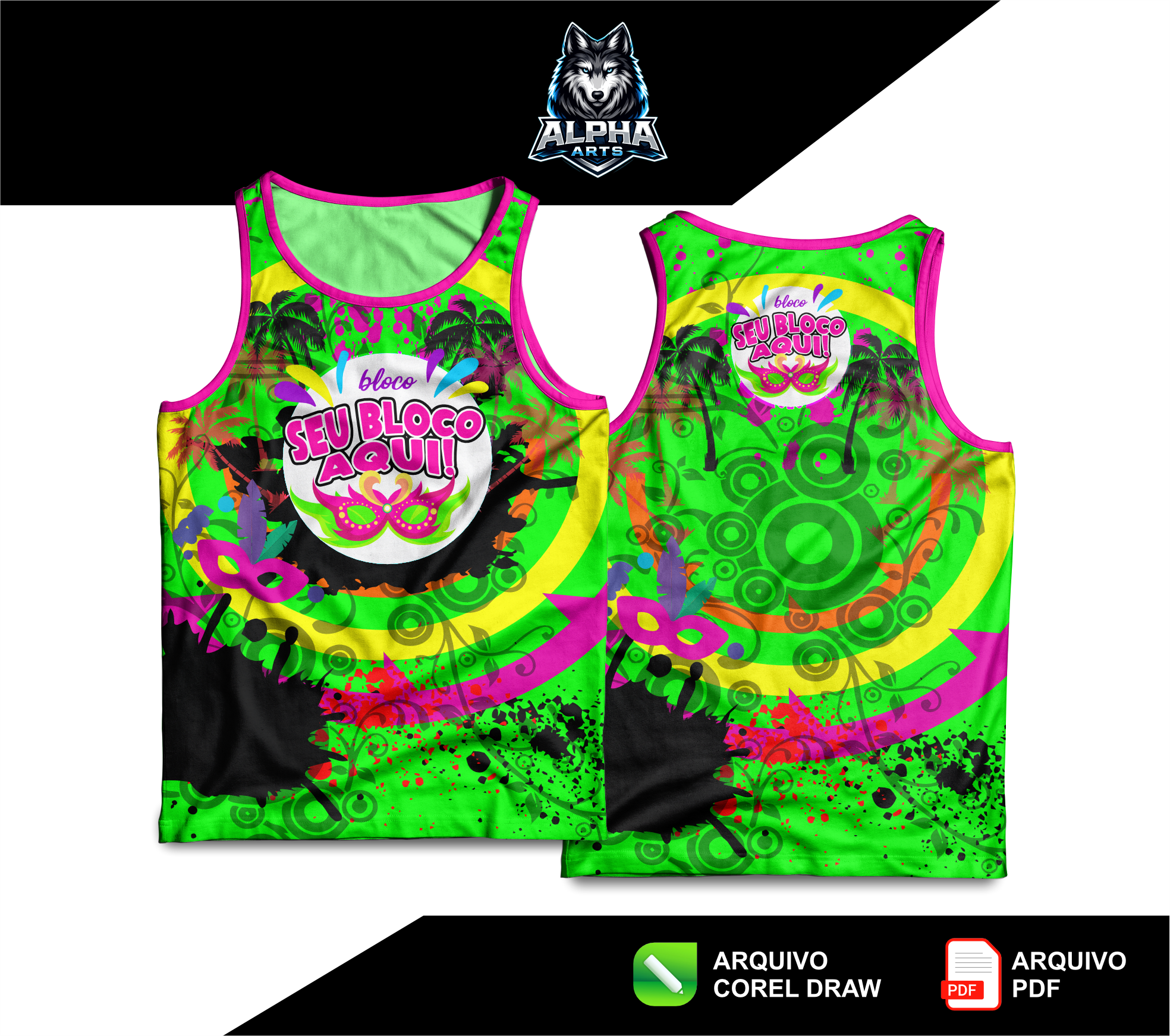 Art de Abada de carnaval 2026  verde limão festa MOD-015