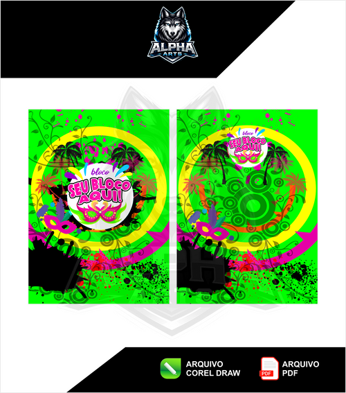 Art de Abada de carnaval 2026  verde limão festa MOD-015