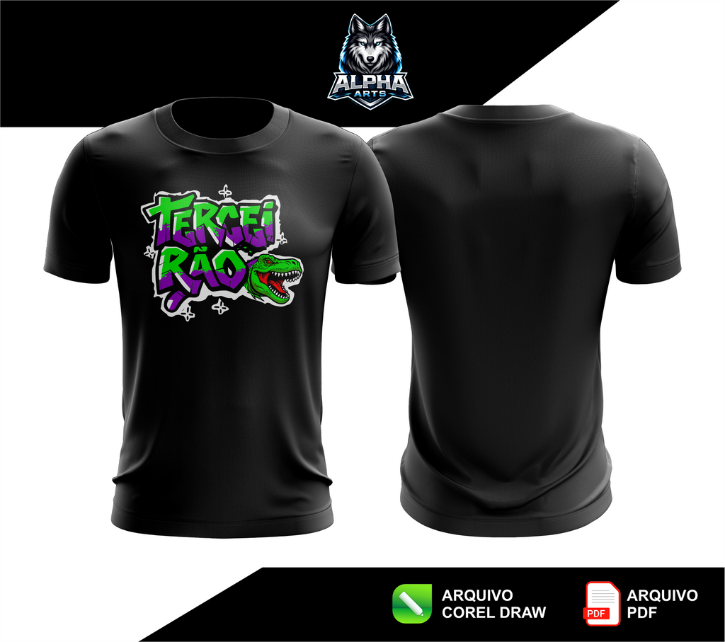 Arts da Camisa de Terceirão Escolar Dino REX MOD 01