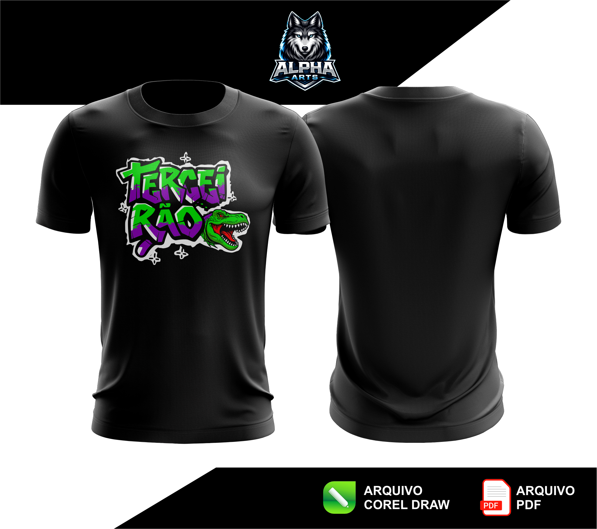 Arts da Camisa de Terceirão Escolar Dino REX MOD 01