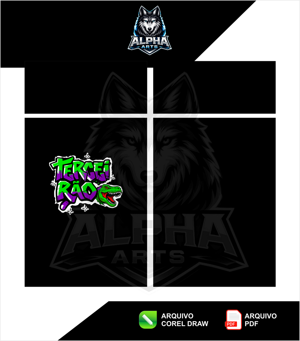 Arts da Camisa de Terceirão Escolar Dino REX MOD 01