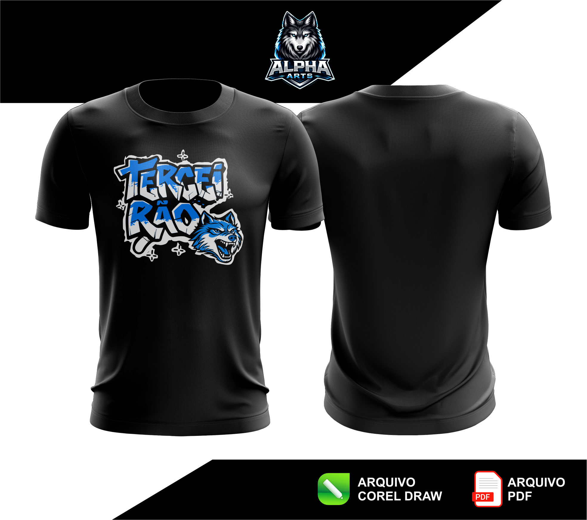 Arts da Camisa de Terceirão Escolar Lobo MOD 02
