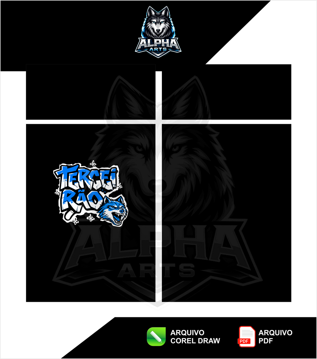 Arts da Camisa de Terceirão Escolar Lobo MOD 02